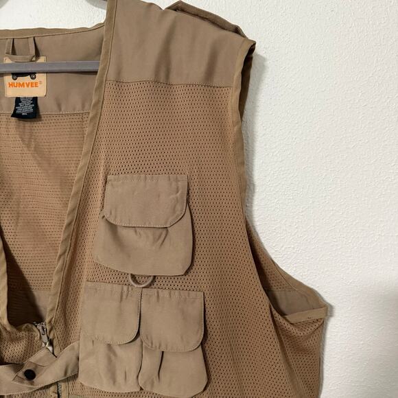 Humvee Men's Tan Brown Combat Hunting Cargo Utility Vest Size 3XL - Picture 5 of 14